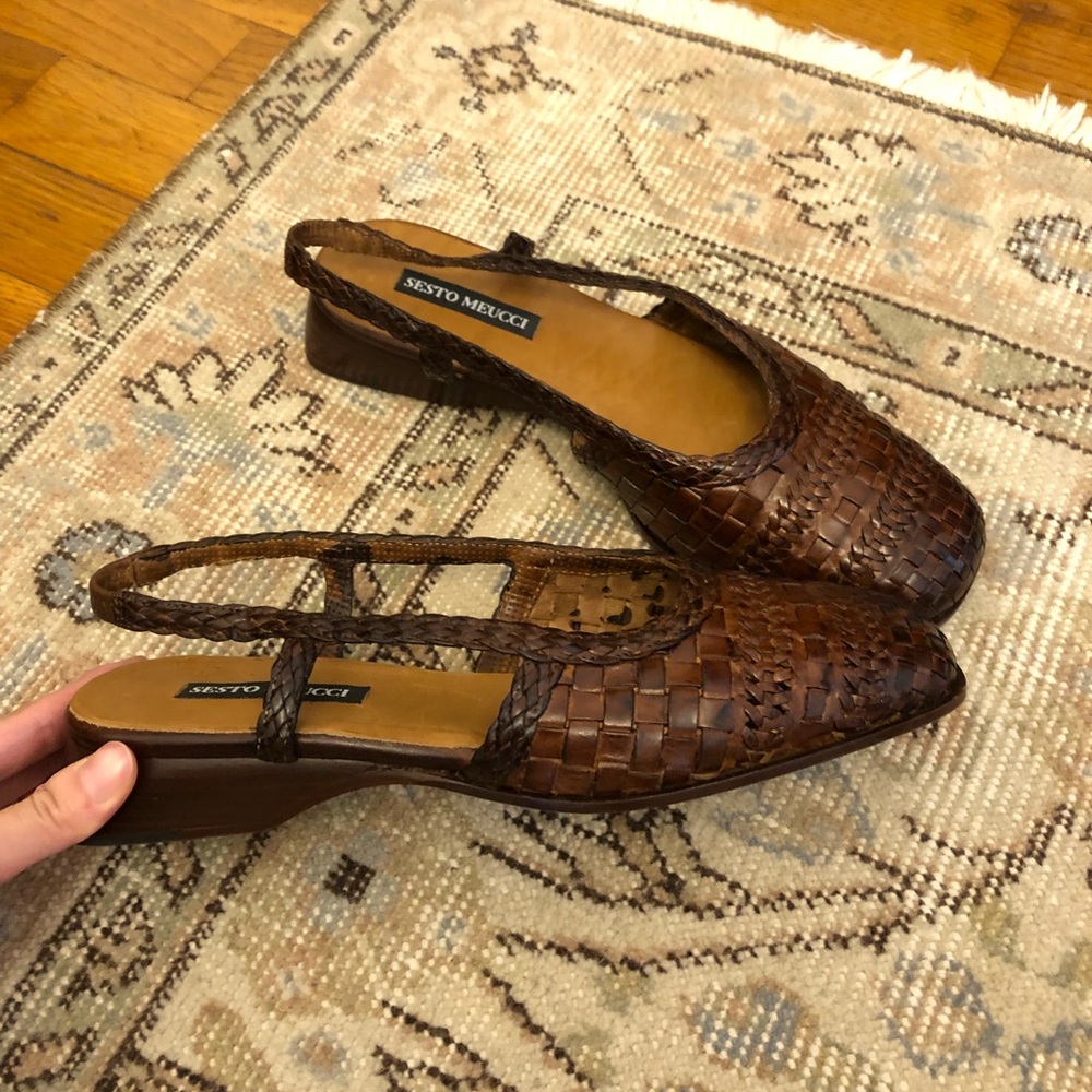 Sesto Meucci Woven Leather Slingback
